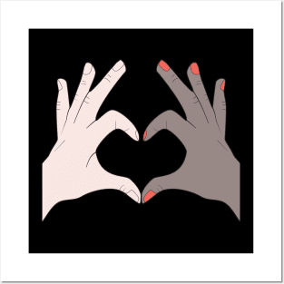 Hands Making Heart Shape Love Sign Language Valentine's Day Posters and Art